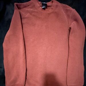 H&M Terracotta Ribbed Knit Top